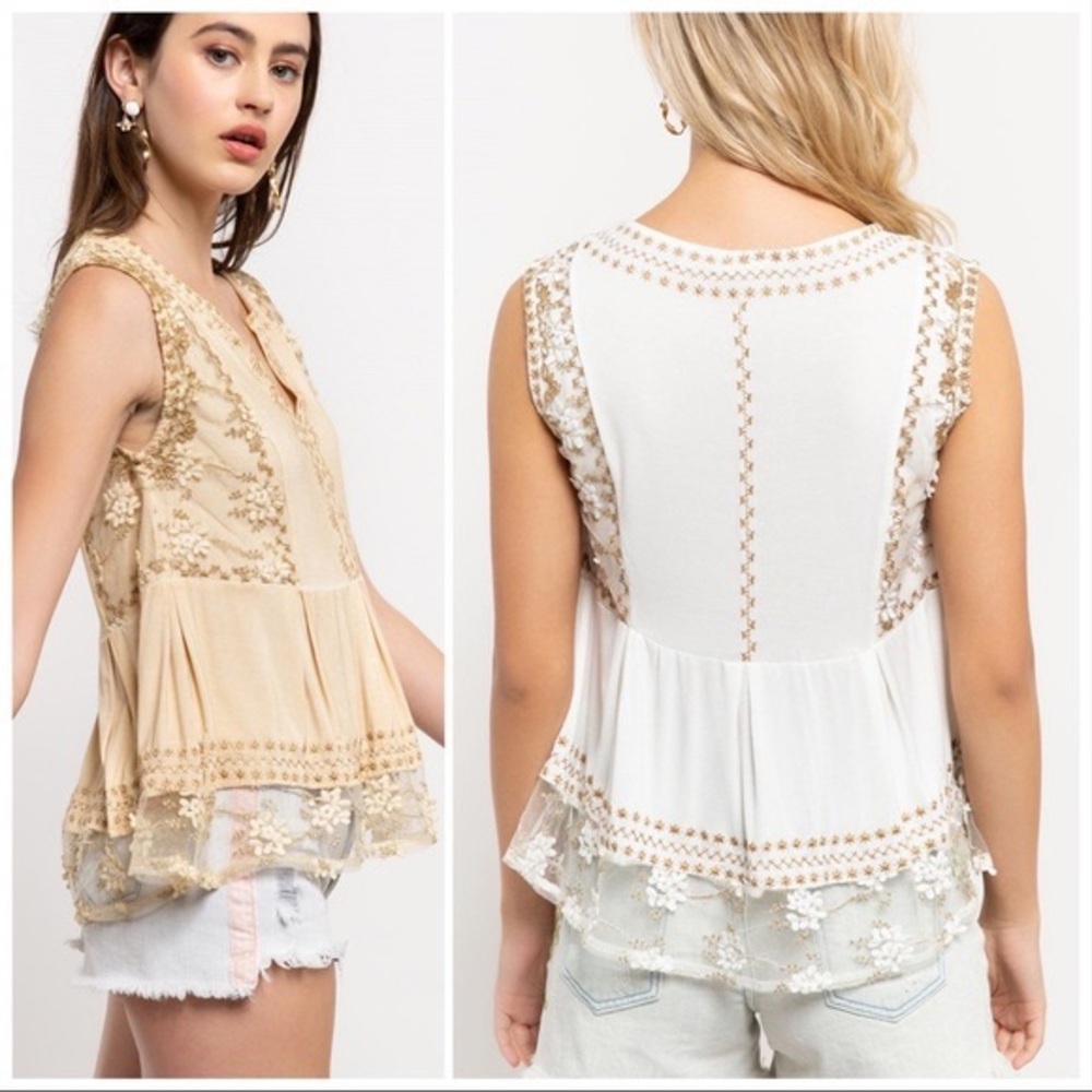 Bailey Embroidered Babydoll Top - Picture 3 of 10